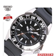 Seiko Men's 5 Automatic SNZE81J2 Black Rubber ( Made in Japan)