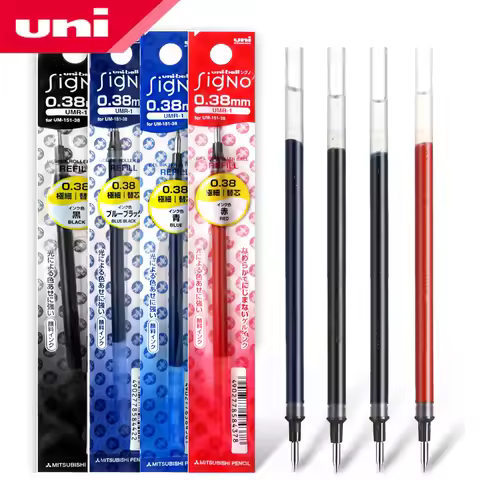 12 Pcs/Lot Uni-Ball Signo Refill UNI Mitsubishi UMR-1 Gel Pen Refill 0.38mm Fine Financial For UM-15