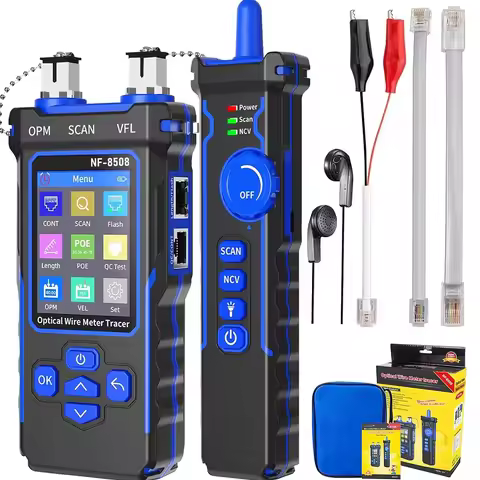 NOYAFA NF-8508 Network Cable Tester Optical Wire Meter Tracer LCD Digital Rechargeable Network Line 