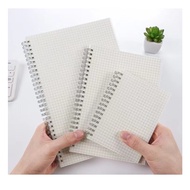 Notebook Clear Cover Ring Spine Grid Line Dot 80 Sheets A6A5B5