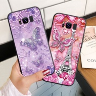 Casing For Samsung Galaxy S8 S9 Plus Soft Silicoen Phone Case Cover Diamond Butterfly
