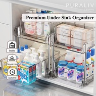 Big Capacity Under Sink Organiser Rack | Under Sink Kitchen Pull Out Rack | Kitchen Drain Rack