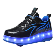 Girl Heelys Four-Wheel Boys the Skating Shoes Shoes with Wheels Kids Skates Walking Rechargeable Tra