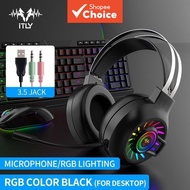 Itly H300 Earphones Esports Gaming Headset Noise-Canceling with Mic Headset Music Stereo Sound Deep 