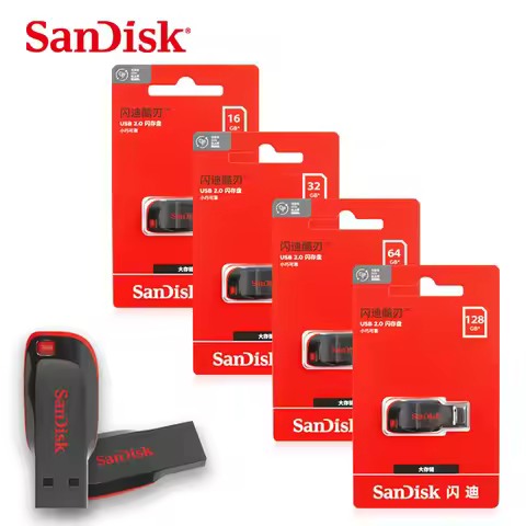Original SanDisk 128GB 64GB USB Flash Drive 32GB 16GB USB Disk USB2.0 Mini Pen Drive Pendrive Memory