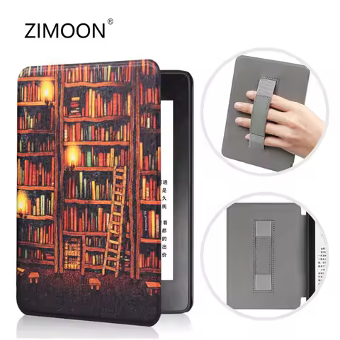 For Kindle 10th Smart Case with Hand Strap Painted PU Leather Cover for Kindle 10th J9G29R 2019 Magn