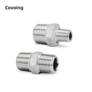 Covoing 304 Stainless Steel Reducing Hex Nipple Double Male Thread Adapter Pipe Fitting DN8 10 15 20