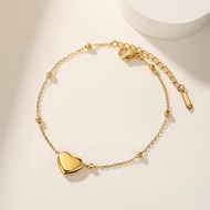 Gelang Tangan Wanita Love Gold Model Korea Style / Gelang Kaki Korea Terbaru