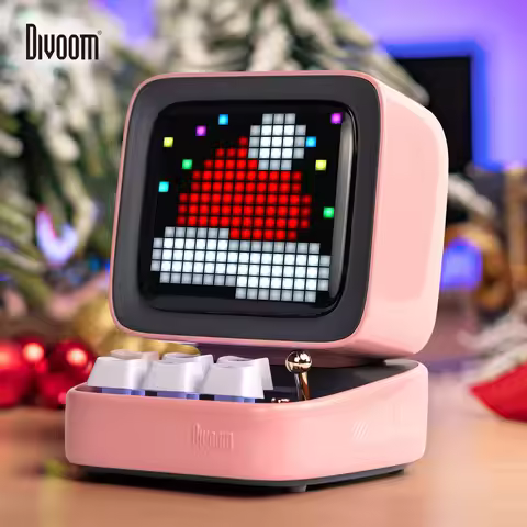 Divoom Ditoo-Pro Portable Bluetooth Speaker Retro Pixel Art Alarm Clock DIY LED Display Board, Cute 