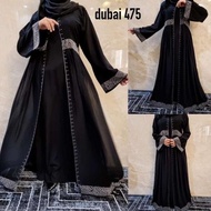 Gamis Swarovski Abaya Hitam Dubai 475 Dress Pesta Remaja Dewasa Anak