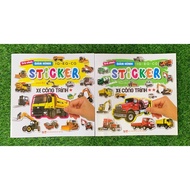 Book - IQ EQ CQ Sticker Peel and Sticker Game Combo - Construction Vehicles Volume 1+ 2 (VT)