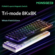 3CAV Mojike FUN60 Gaming Magnetic Axis Keyboard 61-Key Game Dedicated Keyboard Wired Wireless Blueto