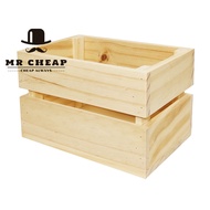 (3 Size-S) Pine Wood Wooden Crate/Wood Storage Crate/Storage Box/Kotak Kayu Pine 1026