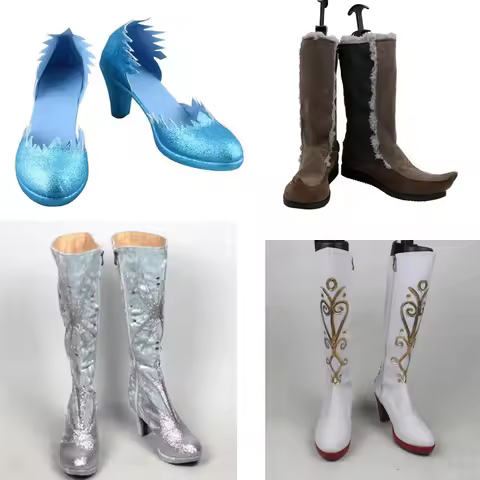 New Snow Queen Prince Anna Shoes Elsa Boots Cosplay Adult Girls Halloween Wedding Shoes Boys