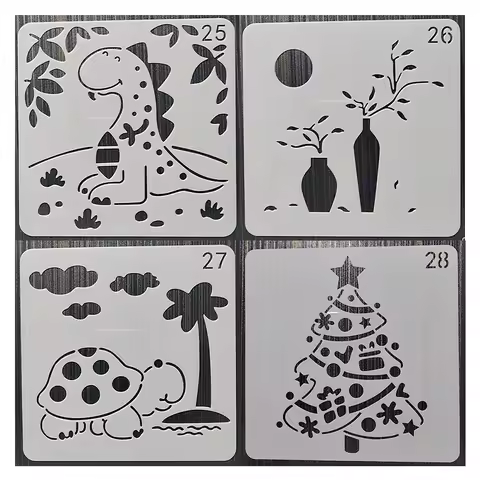 1Pcs 13*13Cm Turtle Mold DIY Layering Stencils Wall Painting Furniture Scrapbook Coloring Embossing 