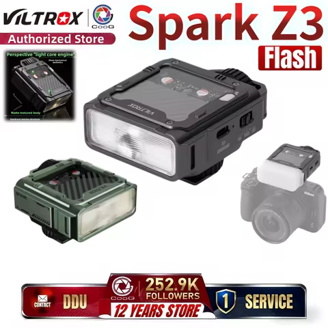 VILTROX Spark Z3 on Camera Flash Speedlite for Nikon Sony Fujifilm Canon DSLR Camera,with TTL GN16 6