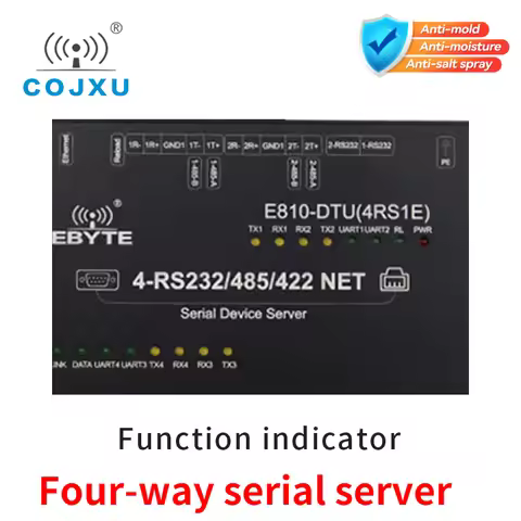 RS422 RS485 RS232 Ethernet Serial Port Server Modbus 4 Channel COJXU E810-DTU(4RS1E) 32bit Processor