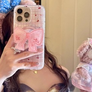 Cherry Bow Pink Check with Magnetic Applicable iPhone 17 promax Phone Case ip16/15pro Soft 14/13