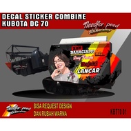 Murah Sticker Decal Kubota Combine Harvester Dc 70 , Dc 73 , Dc 93