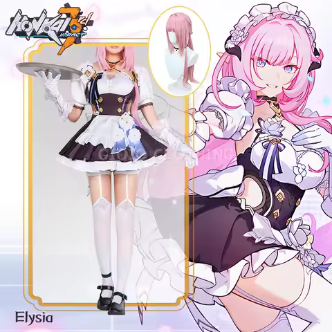 Elysia Cosplay Costume Honkai Impact 3 Carnival Uniform Wig Anime Halloween Costumes Women Game