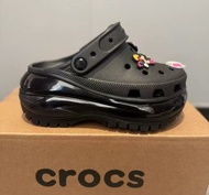 🌈           Crocs Mega Crush 光輪  運動涼鞋 黑色