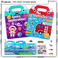 Buku Sticker Kanak Kanak Reusable Children Sticker Book for Kids Reusable Sticker book Play Book Set