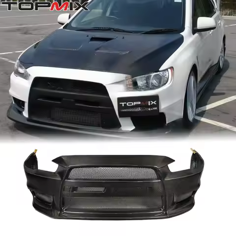 For Mitsubishi Lancer Evolution X EVO 10 2007-2015 OEM-Style Carbon Fiber Front Bumper