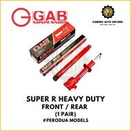 (1@Pair) GAB Gas SUPER R Sport Heavy Duty Front Rear Absorber Perodua Myvi Alza Viva Kancil Kenari Kelisa Axia Bezza