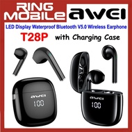 Awei T28P LED Display Waterproof Bluetooth V5.0 Wireless Earphone with Charging Case