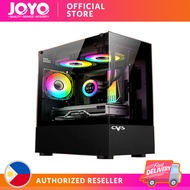 CVS SCYLLA GAMING COMPUTER CASE WITH TG-SIDE & FRONT/NO PSU & FAN/ BLACK (M-ATX)