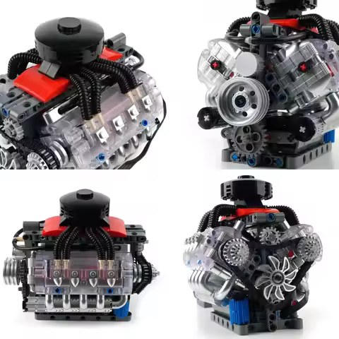 Mould King 10171 LSX454 V8 Engine Motorized Simulation Model Electrically Drive Building Blocks Tech