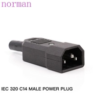 NORMAN Straight Cable Plug Black Rewirable 3 Pin Socket Plug Female&amp;male Power Connector