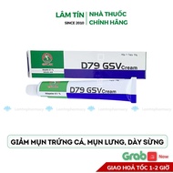 D79 GSV Cream to Reduce Acne, Back Acne, Keratosis Hair Follicles 15g