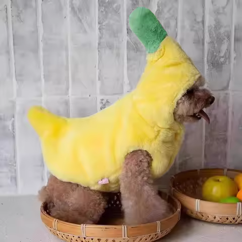 Pet Winter Clothes Banana Costume Funny Halloween Dress, Warm Dog and Cat Teddy Bear Pet Costumes Pl