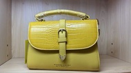 Pierre Loues Yellow Croc Embossed Handbag