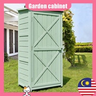 Outdoor cabinet storage cabinet storage finishing rain and sun debris tools outdoor solid wood yard 