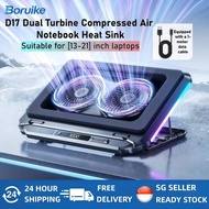 D17 Dual Turbo Fan 3000RPM Laptop Cooler 10 Color RGB Light USB Port Adjustable Height
