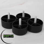 MARITA1 4Pcs Cabinet Leg, M8 Screw Black Sofa Legs, Feet Pad 35mm Height 60mm Width Round Furniture 
