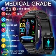 New IP68 Waterproof BT ET570 Smartwatch 1.96 Inch Screen PPG+ECG+HRV Health Monitoring sport Sleep T