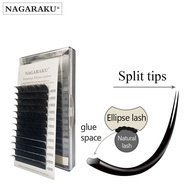 NAGARAKU Flat Ellipse Eyelash Extensions split tips ellipse shaped natural