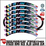 Hologram printing rim decal rim sticker