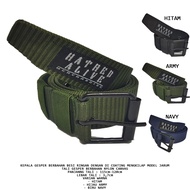 HIJAU Hatred Alive Men's Distro Thick Belt Buckle Needle Model Korean Fashion Army Green Color