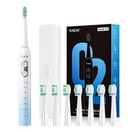 Yunchi C2 Electric Toothbrush 4 Brush Head 1 Dust Cap USB Charging 5modes Tooth Brush for Adult