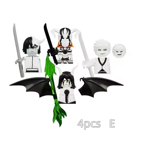 New Bleach Mini Anime Figures Building Blocks Kurosaki Ichigo Ulquiorra Cifer Multiple Weapon Access