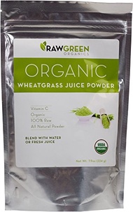 [USA]_Raw Green Organics - Organic Wheatgrass Juice Powder - All Natural Powder Rich in Vitamin C -