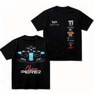 Playera Checo Pérez Cadillac F1 Team N°11 con Estampado de Sponsors y Auto de Fórmula 1 | Camiseta d