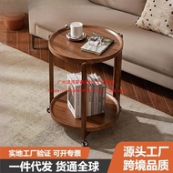 Movable Coffee Table Table Rubber Wooden Kitchen Sofa Cart Side Shelf Living Room Small Cart Table M