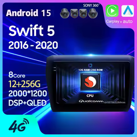 Android 15 Carplay Auto For Suzuki Swift 5 2016 2017 2018 2019 2020 Car Radio GPS Navigation 2 Din P