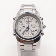 Vintage Seiko 7T32-7G00 Vintage Alarm Chronograph Quartz Men's Watch White Dial Stainless Steel Orig