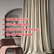 RENEOS 99% Blackout Curtain 270cm Height Langsir 270cm Labuh Langsir Sliding Door 3 Panel Langsir Labuh 270cm Murah